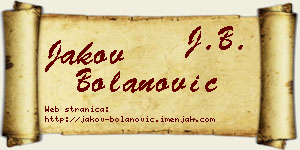 Jakov Bolanović vizit kartica